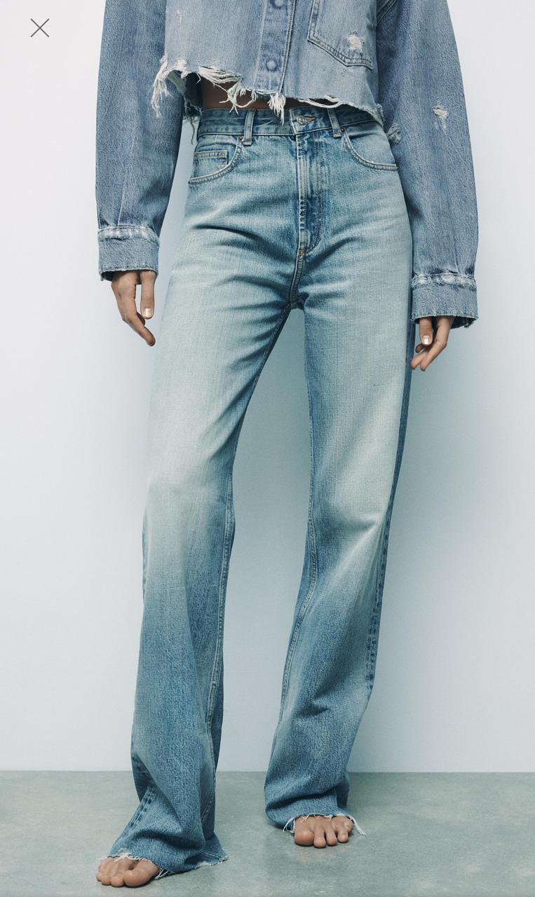 Zara Back Ripped Torn Jeans