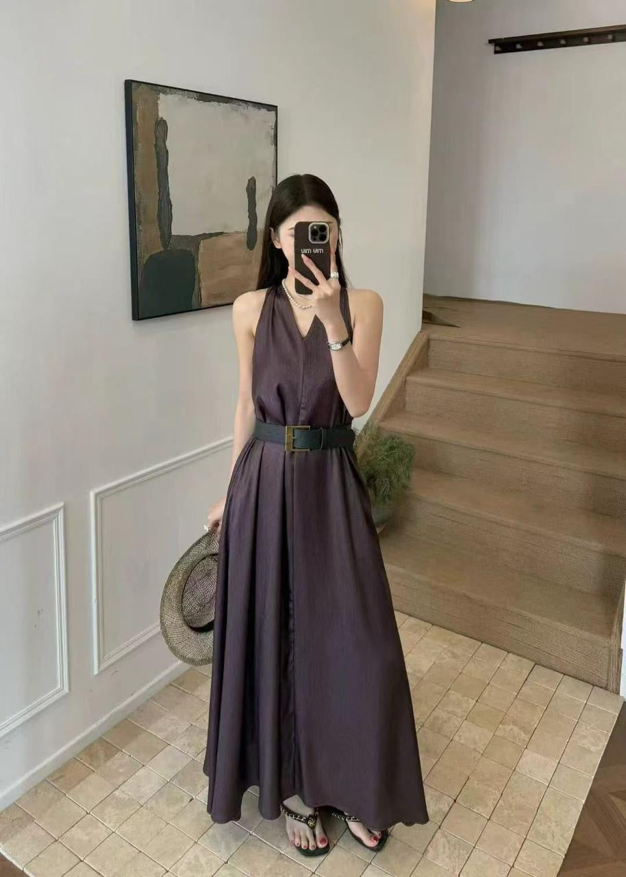 Belted Long Dress