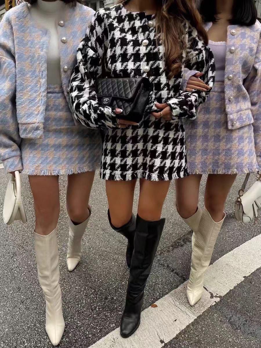 Printed Bolero Blazer With Skirt