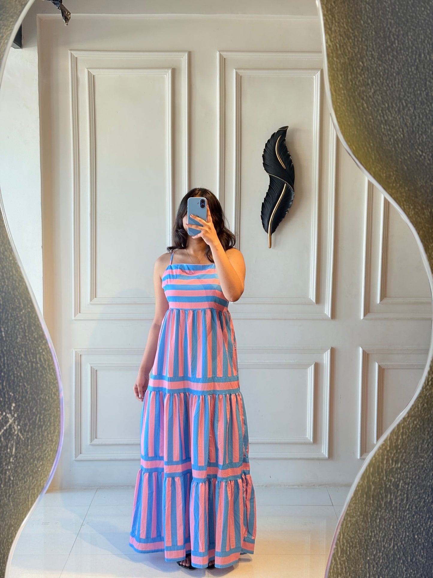 Blue Pink Stripped Dress