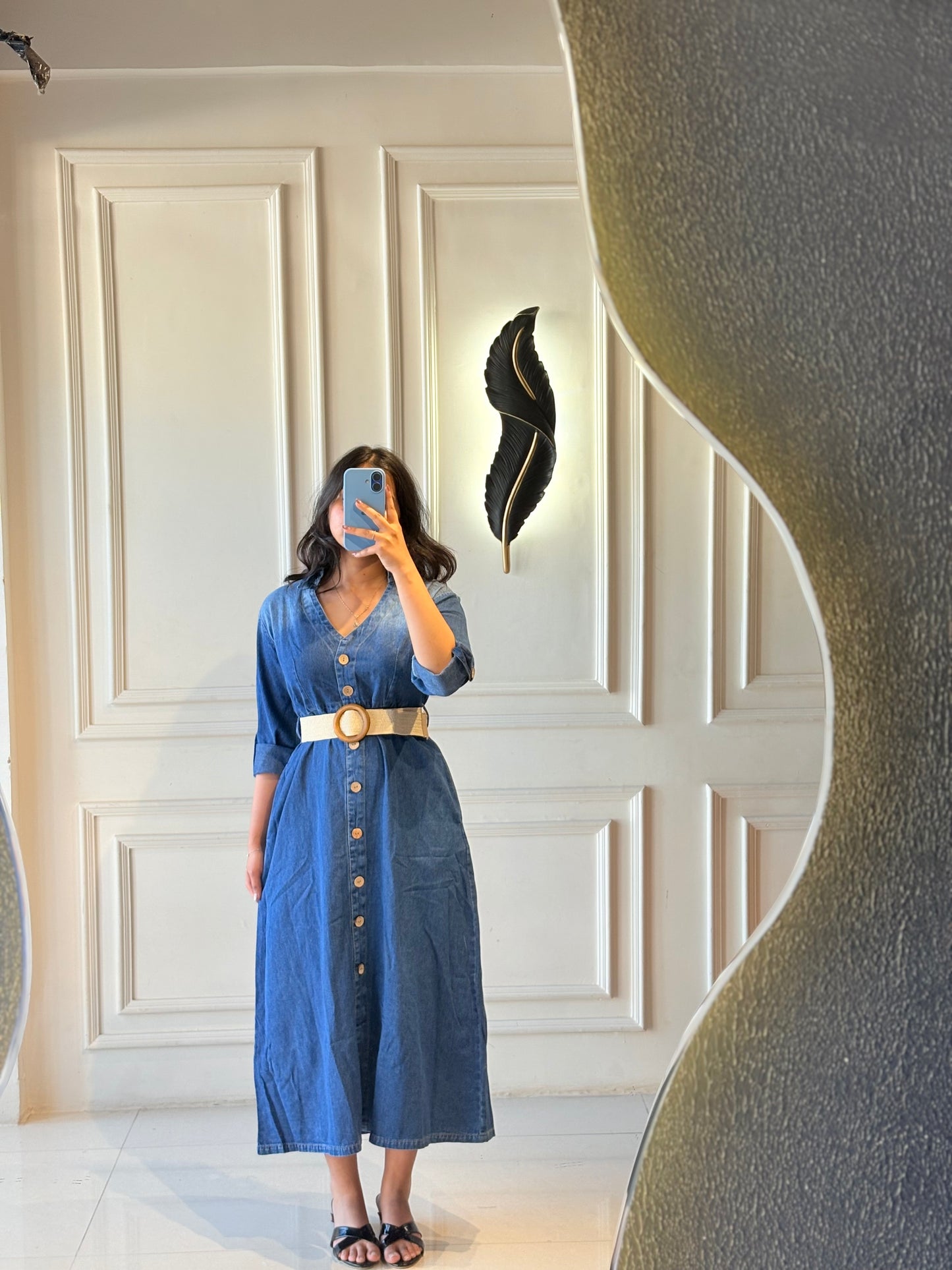 Belted Denim Dress