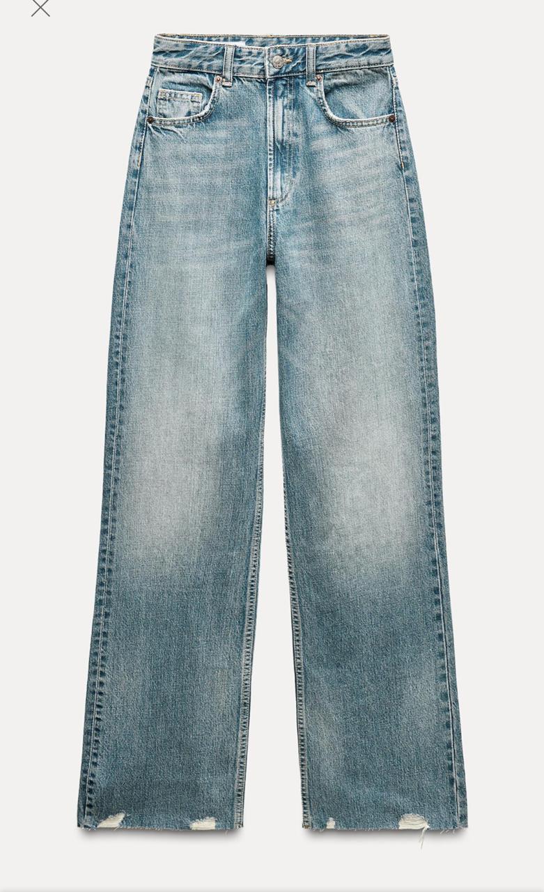Zara Back Ripped Torn Jeans