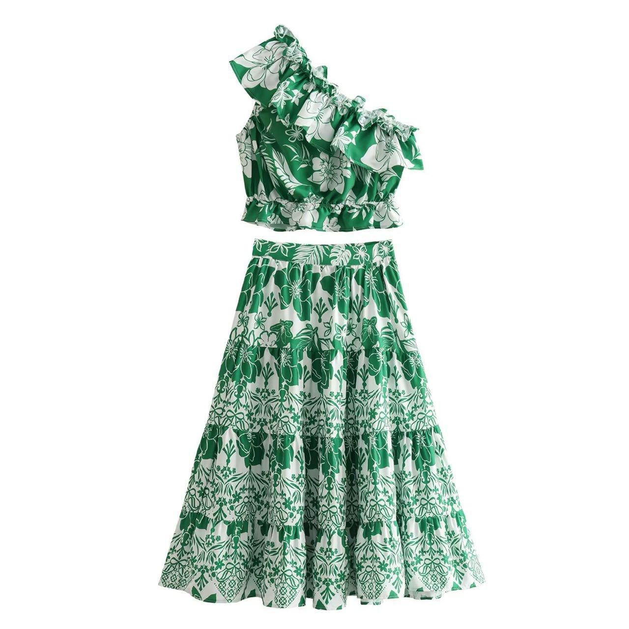 Off Shoulder Printed Co-ord Set