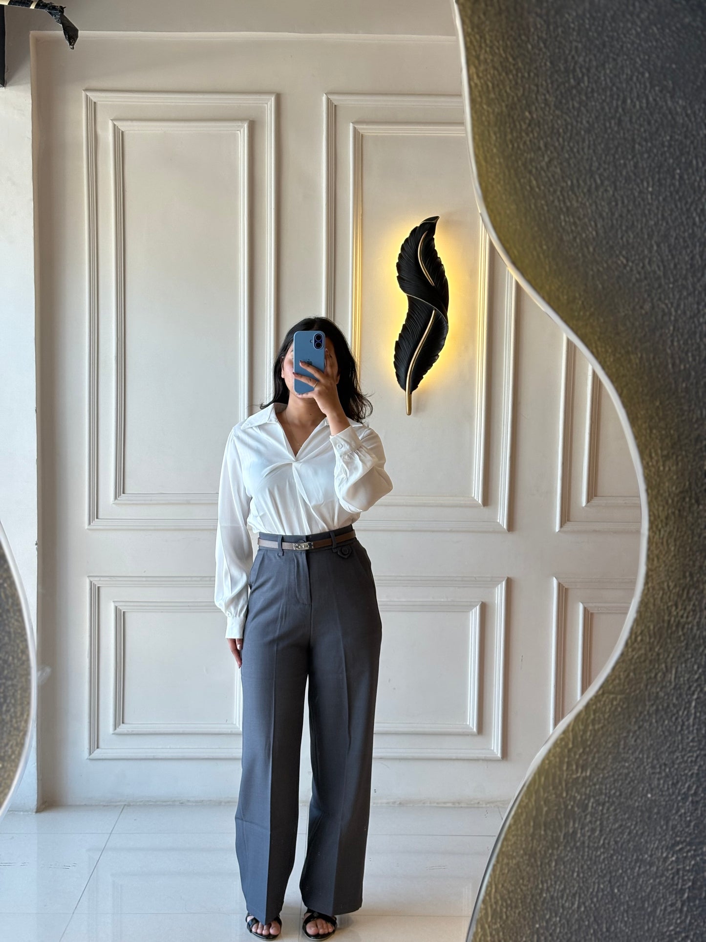 Belted Straight Fit Trouser