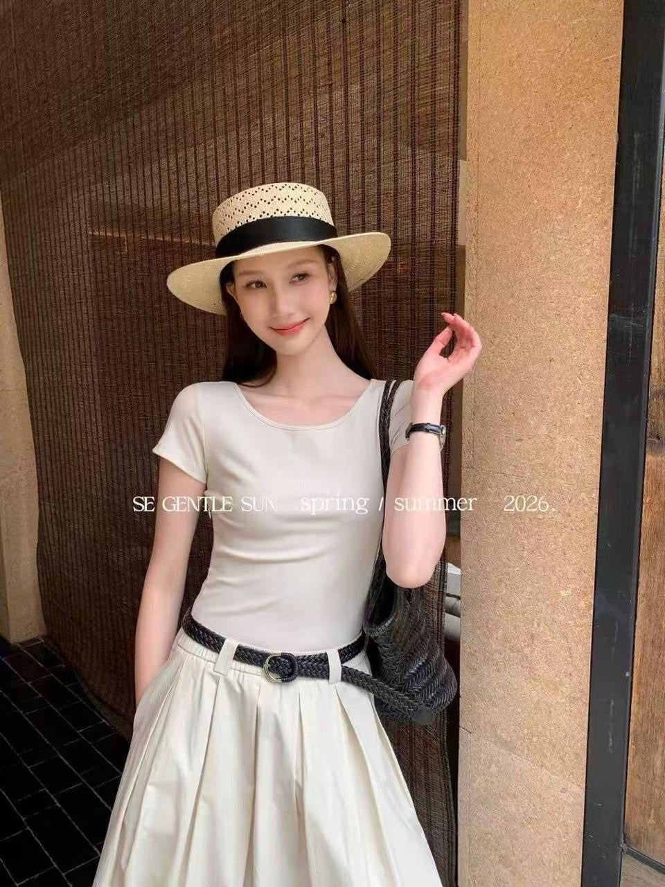 Belted Long Skirt