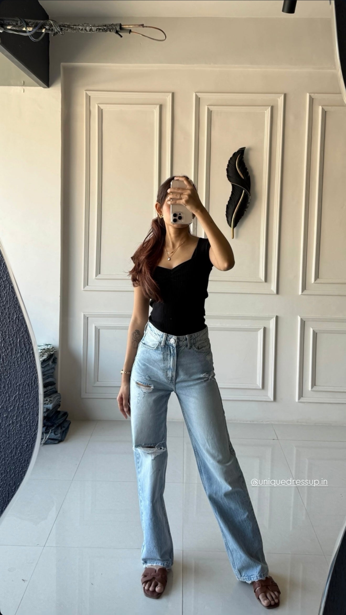 HM single kneecut denim