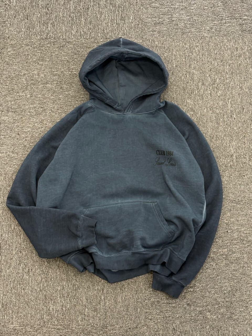 Blue acid wash unisex hoodie