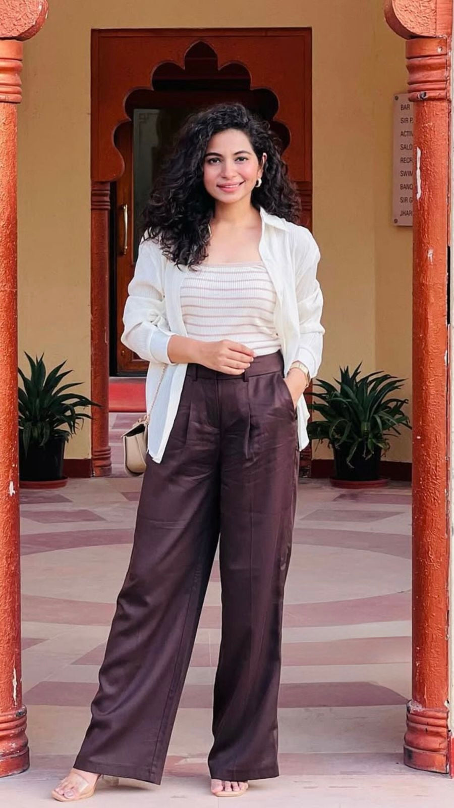 Brown korean straight trouser