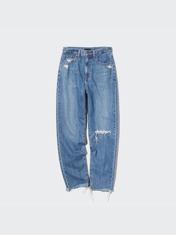 Straight Fit High Rise Single Cut Jeans