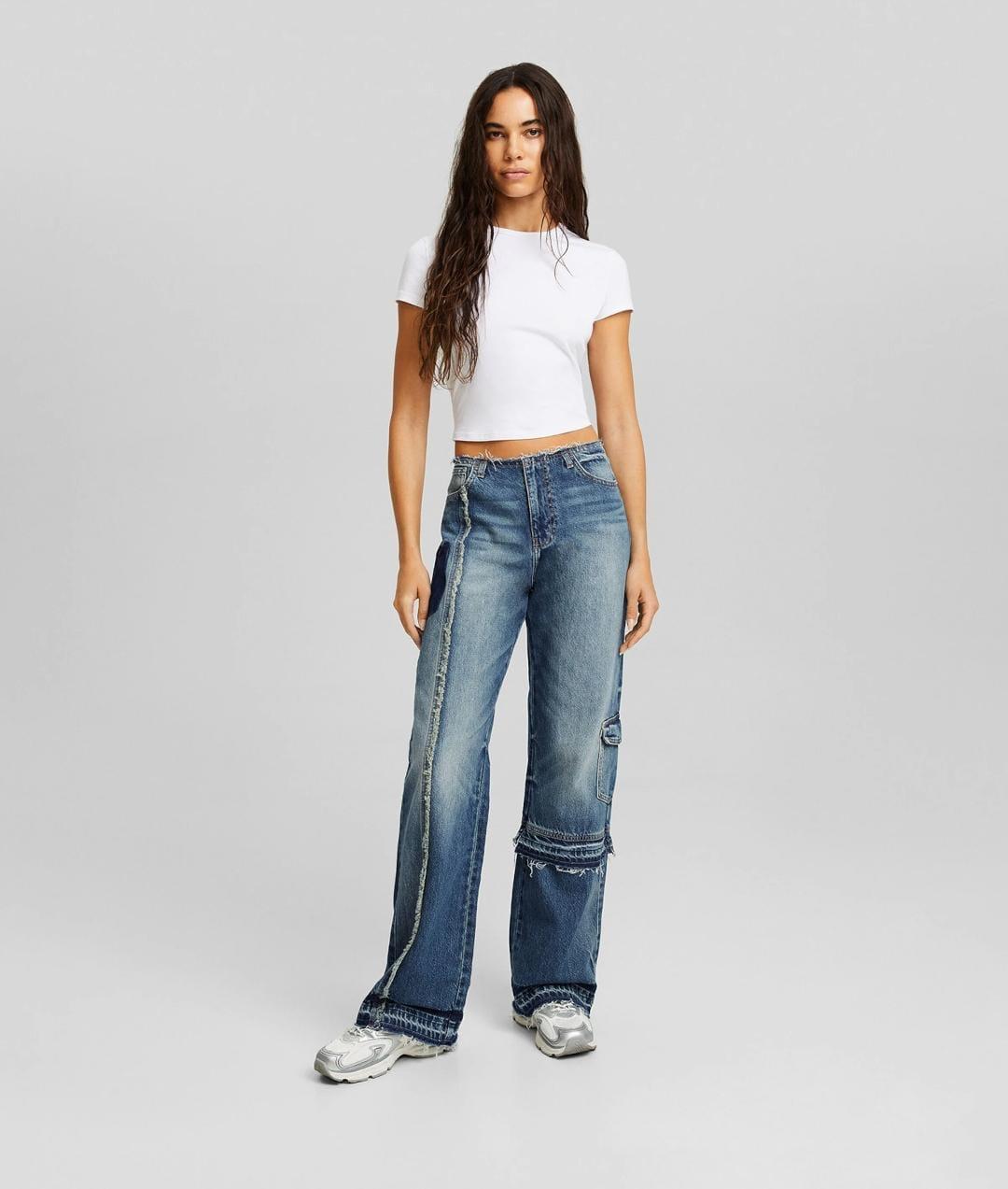 Raw Hem Straight Fit Jeans