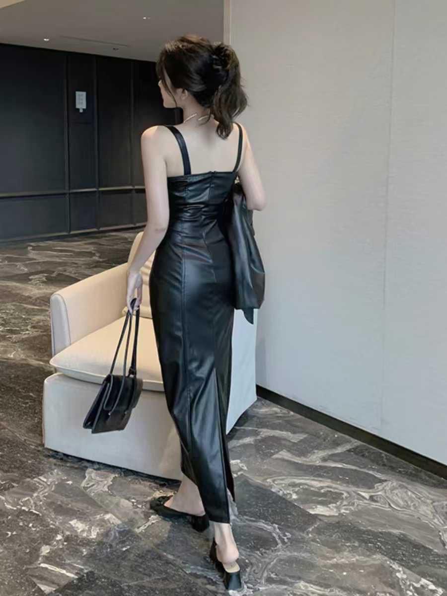 Long Leather Dress