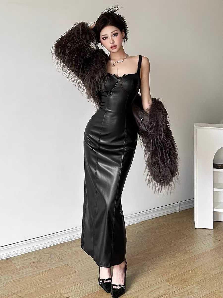 Long Leather Dress