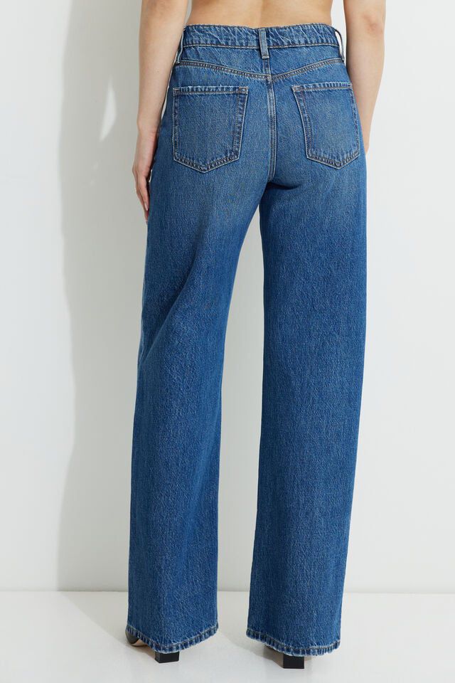 High Rise Wide Leg Blue Jeans