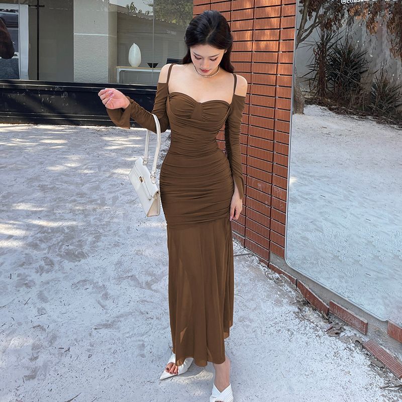 Cold Shoulder Ruched Bodycon Dress