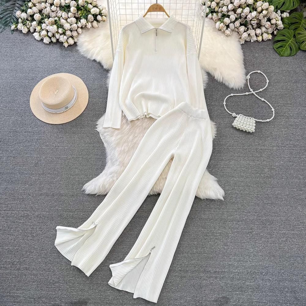White Knitted Coord Set