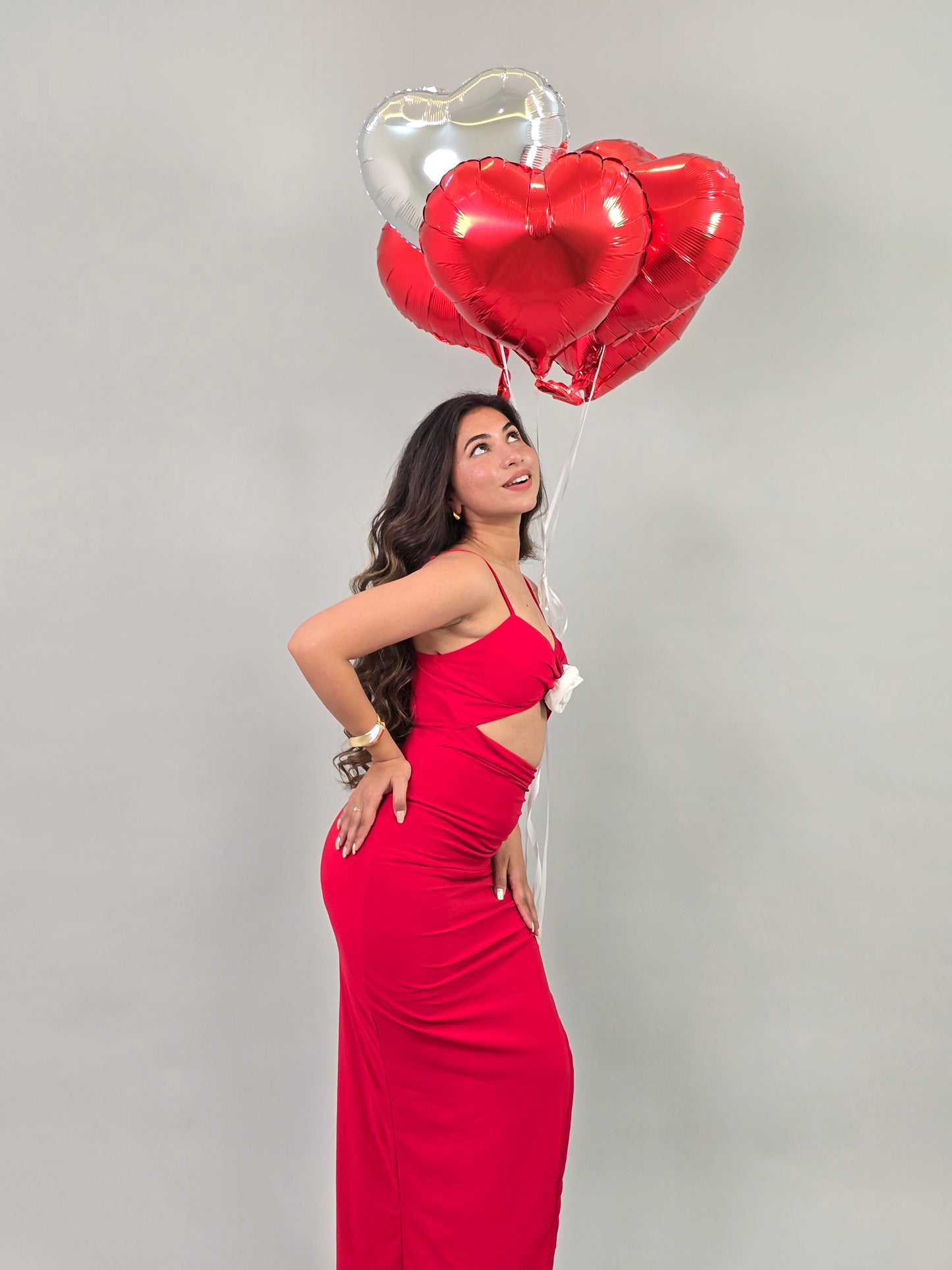 Cut out Valentine Bodycon Long Dress