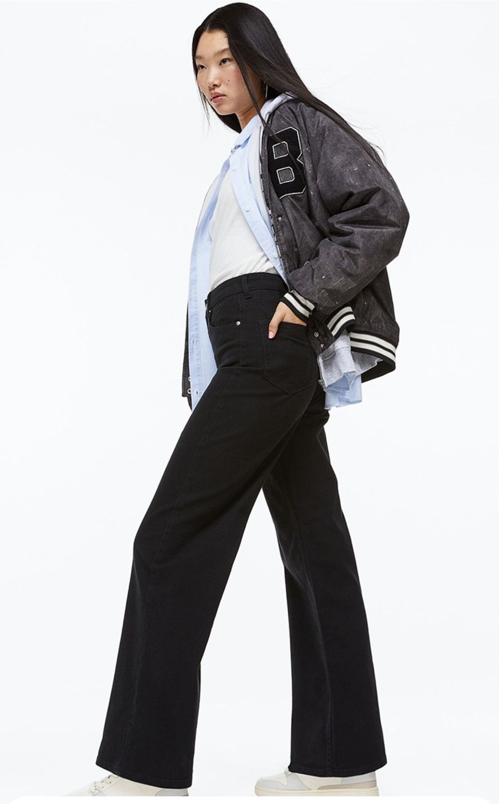 HM black Wide leg Denim