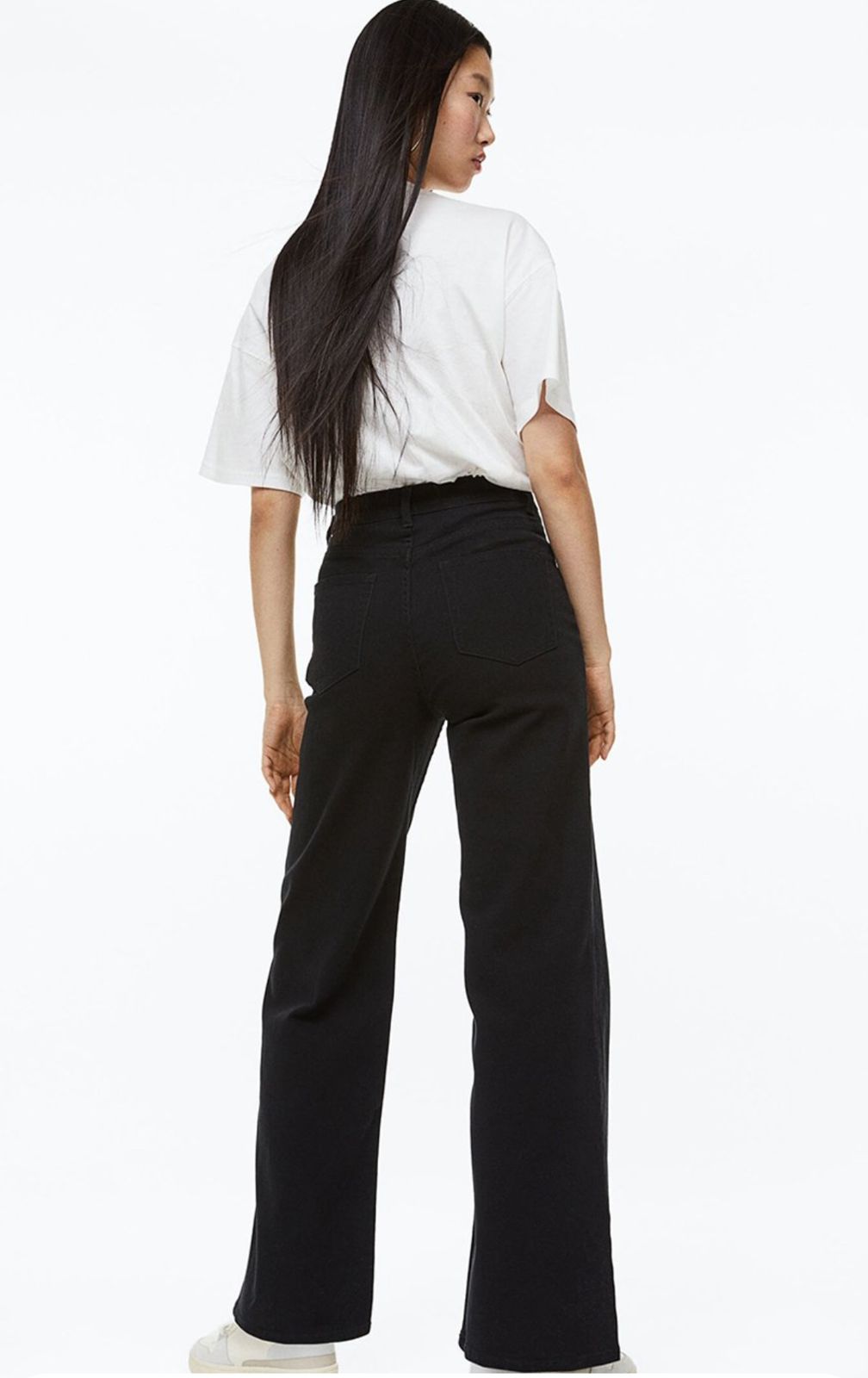 HM High Rise Wide Black Denim