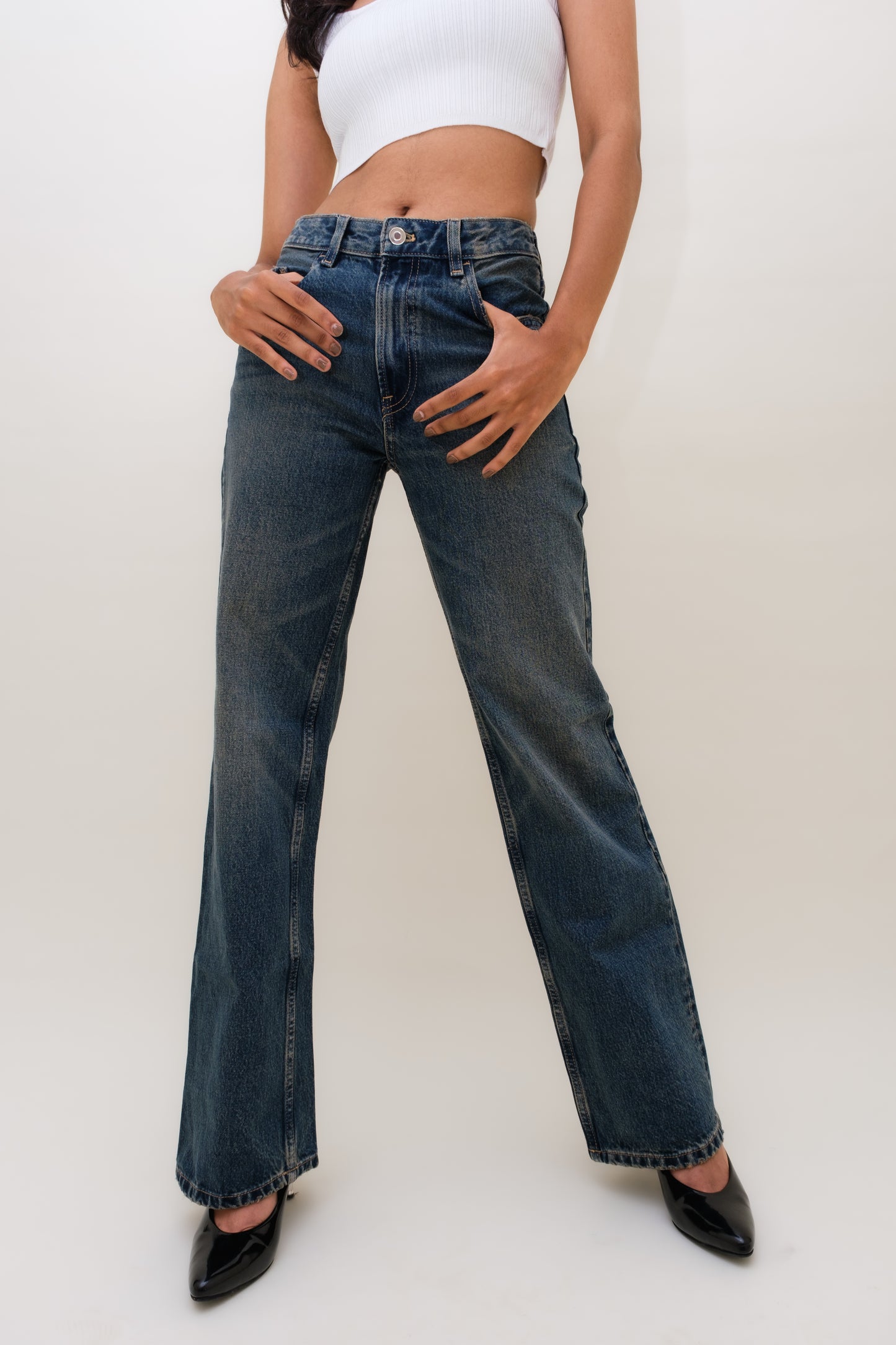 Straight Fit Dark Blue Jeans