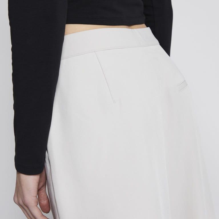 Off White Long Length Pleated Trouser