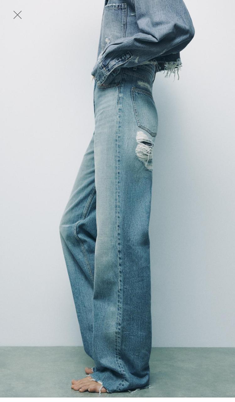 Zara Back Ripped Torn Jeans