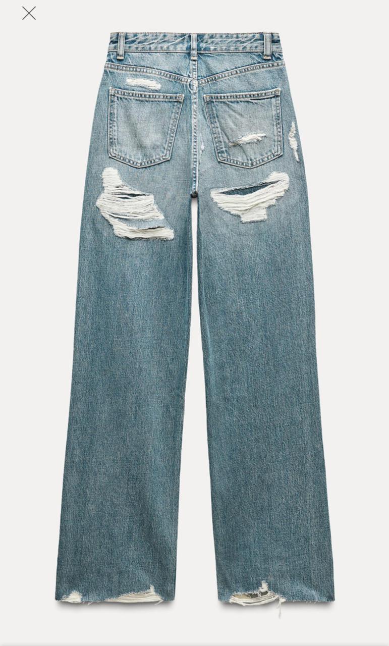Zara Back Ripped Torn Jeans