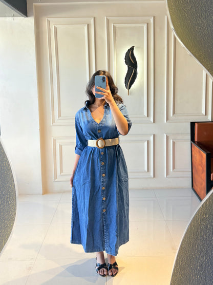 Belted Denim Dress