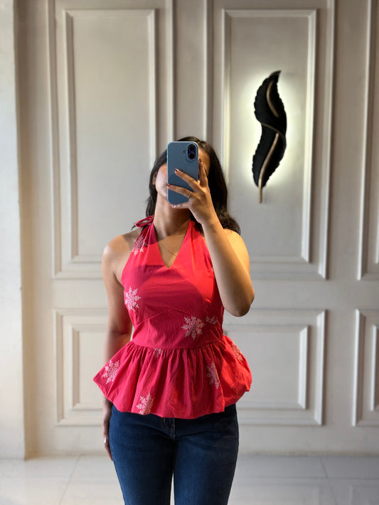 Hot Pink Halter Neck Top