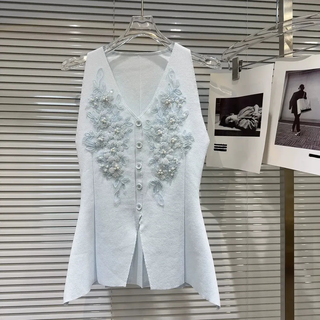 Embroidery premium vest top