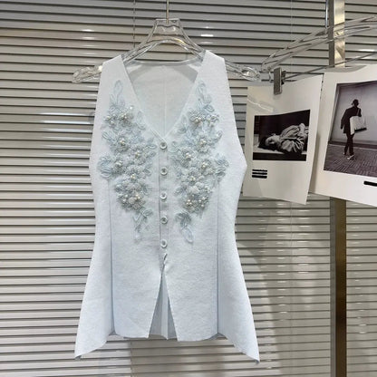 Embroidery premium vest top