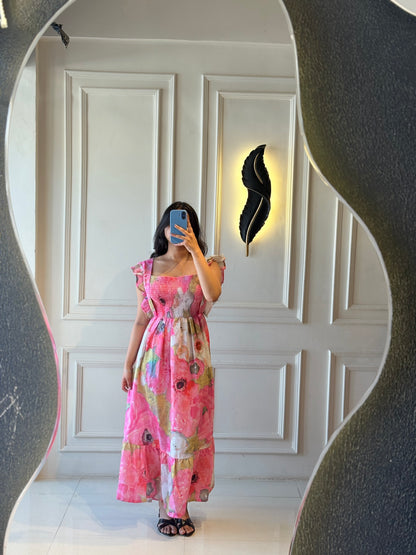 Backless Floral Dress