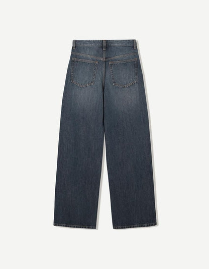Cross Waisted Wide Leg Denim