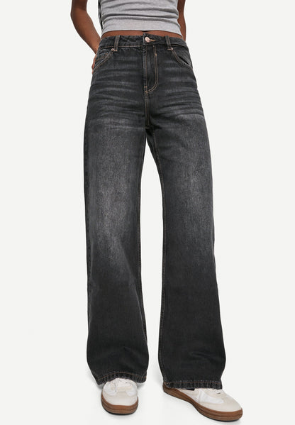 Bershka charcoal loose straight fit