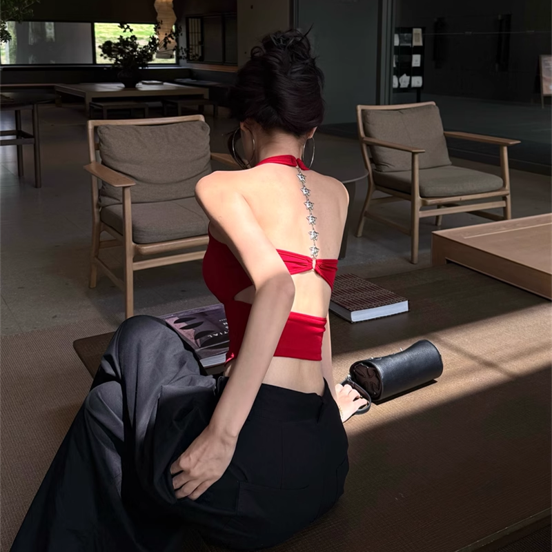 Backless designer padded tank top