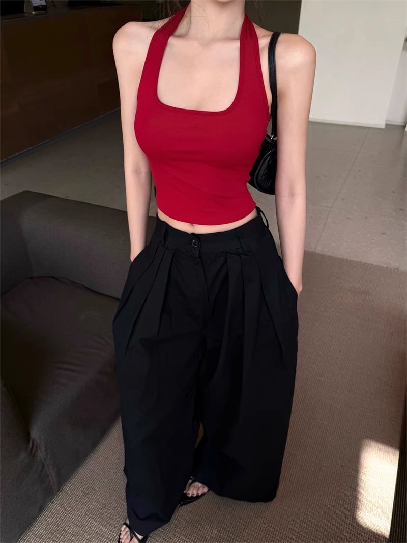 Backless designer padded tank top