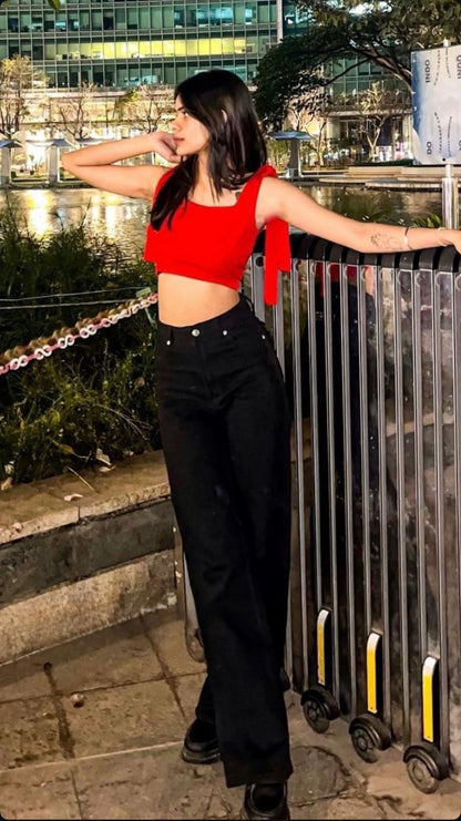 HM black Wide leg Denim