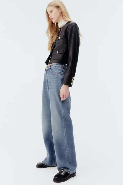 High Waist Straight Leg Jeans