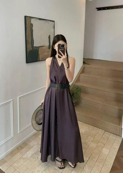 Belted Long Dress