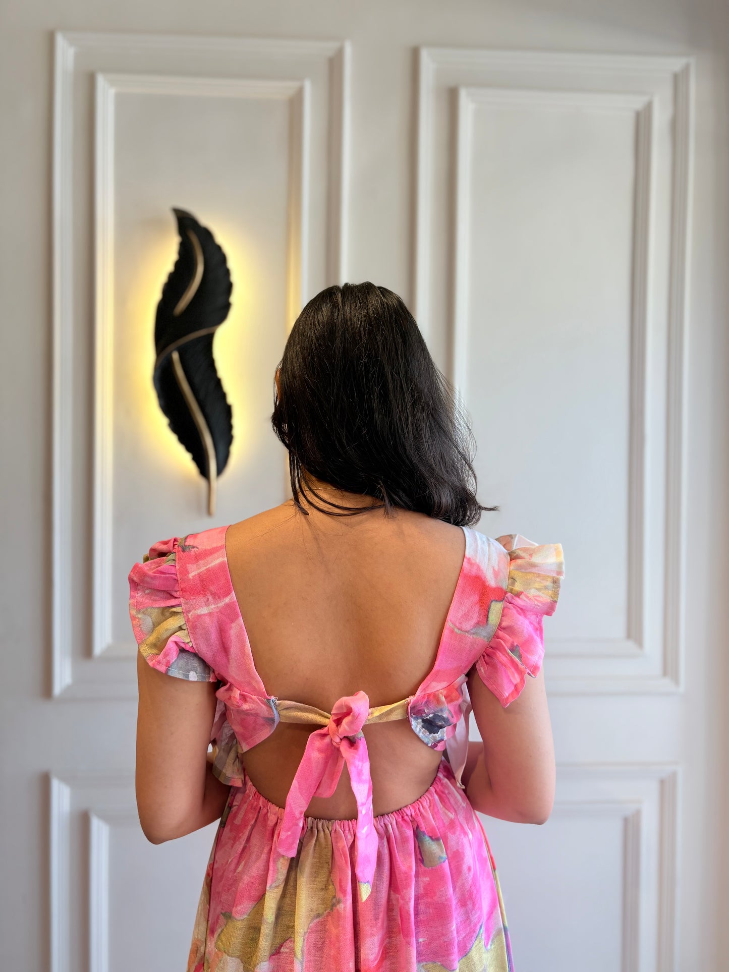 Backless Floral Dress