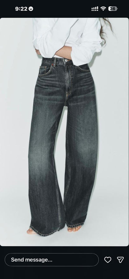 Vintage dark whisker wash denim
