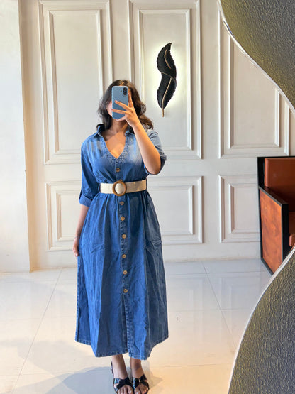 Belted Denim Dress