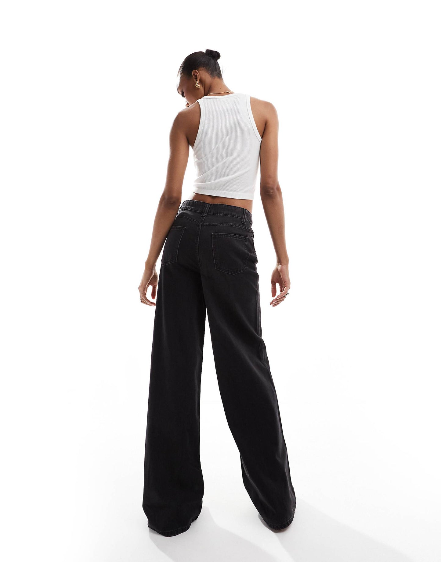 Charcoal baggy Wide Leg denim