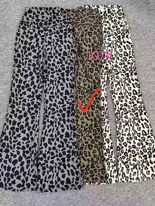 Leopard Print Flared Pants