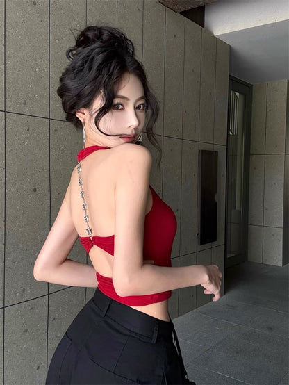 Backless designer padded tank top