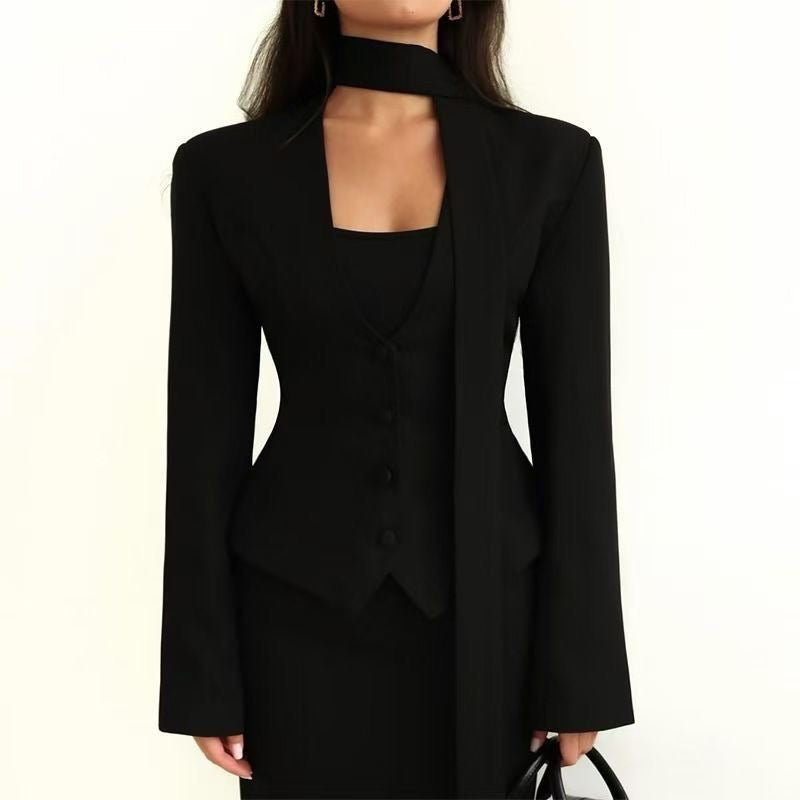 Tie-Neck Blazer