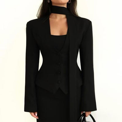 Tie-Neck Blazer