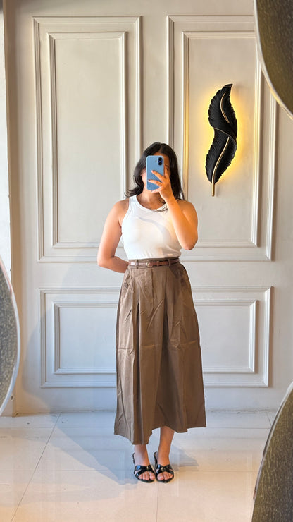 Belted long Skirt