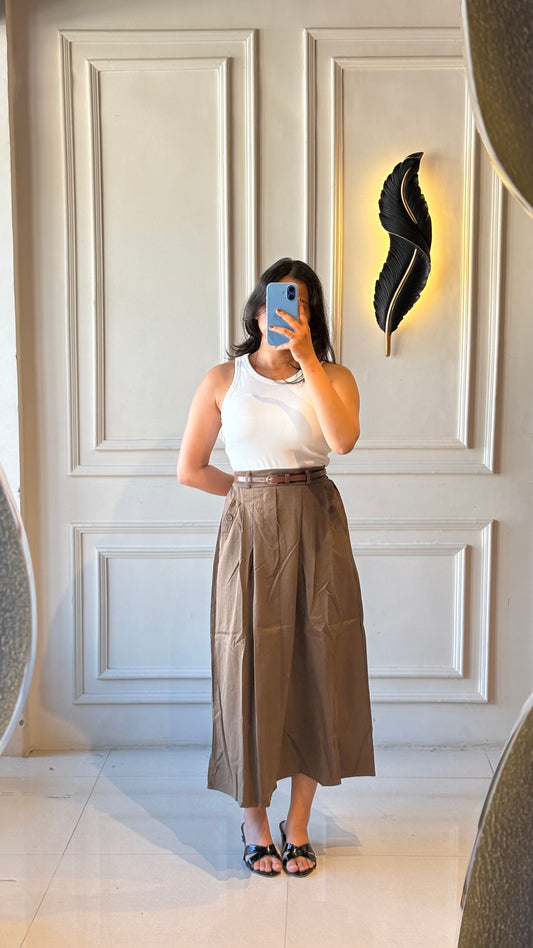 Belted long Skirt