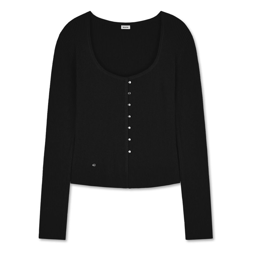 Ribbed Buttoned Tee