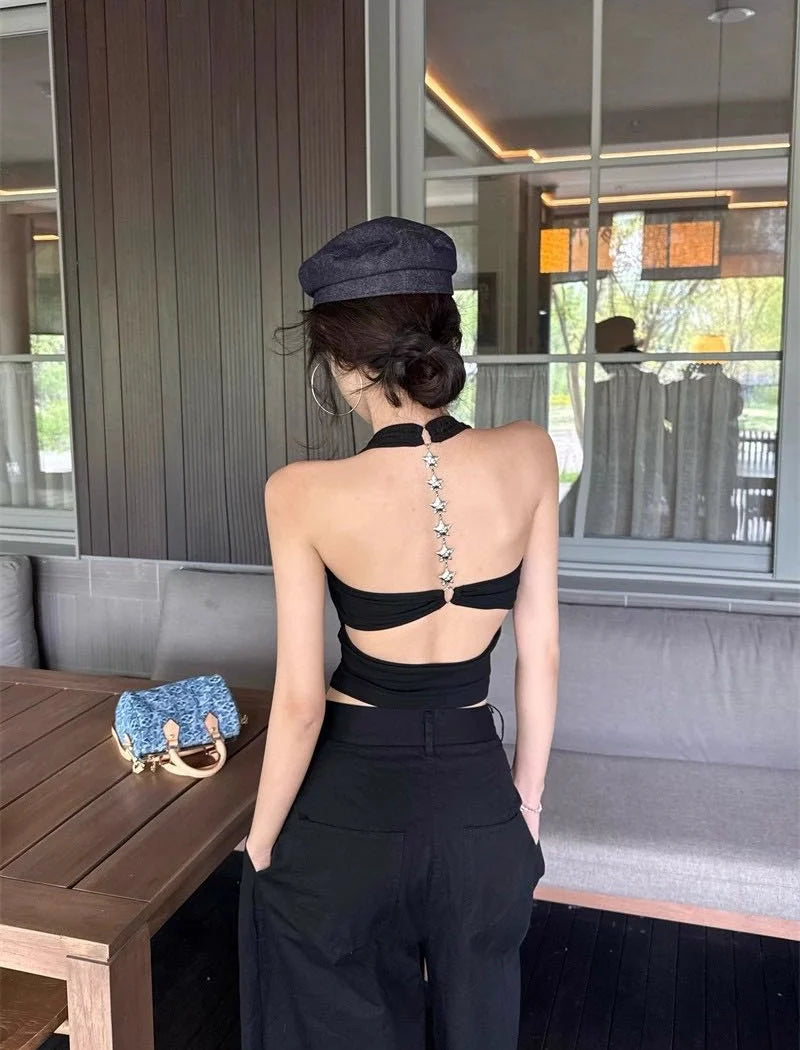 Backless designer padded tank top